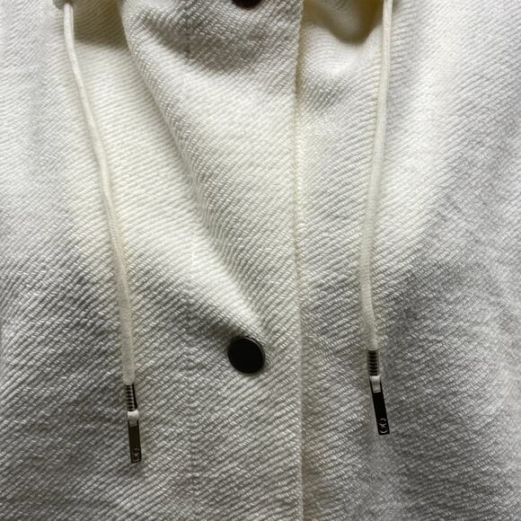 Company Ellen Tracy Snap Close White Knit Sweater Jacket Coat NWT Draw String XL - Picture 13 of 15